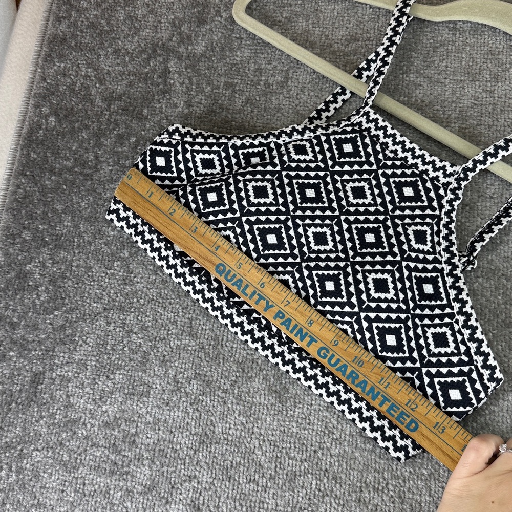 BAKU Australia Black White Geometric High Neck Bikini Top AU 10 US 7 Racer Swim - Picture 3 of 7